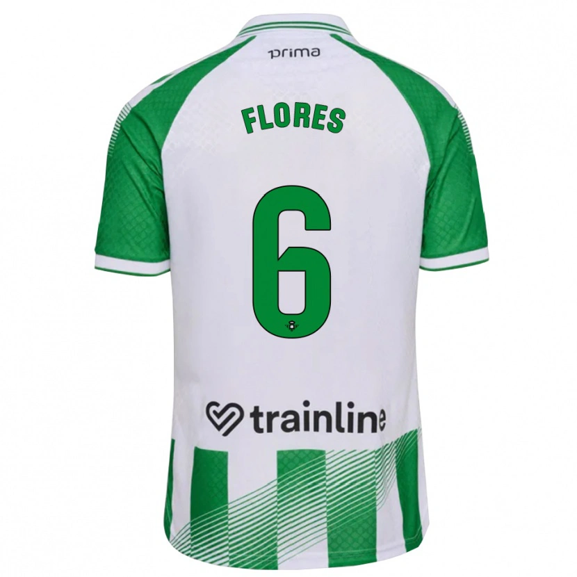 Danxen Kobiety Mateo Flores #6 Jasnozielony Czarny Biały Domowa Koszulka 2026/27 Koszulki Klubowe