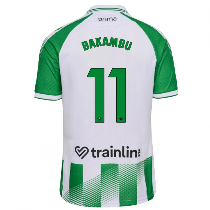 Danxen Kobiety Cedric Bakambu #11 Jasnozielony Czarny Biały Domowa Koszulka 2026/27 Koszulki Klubowe