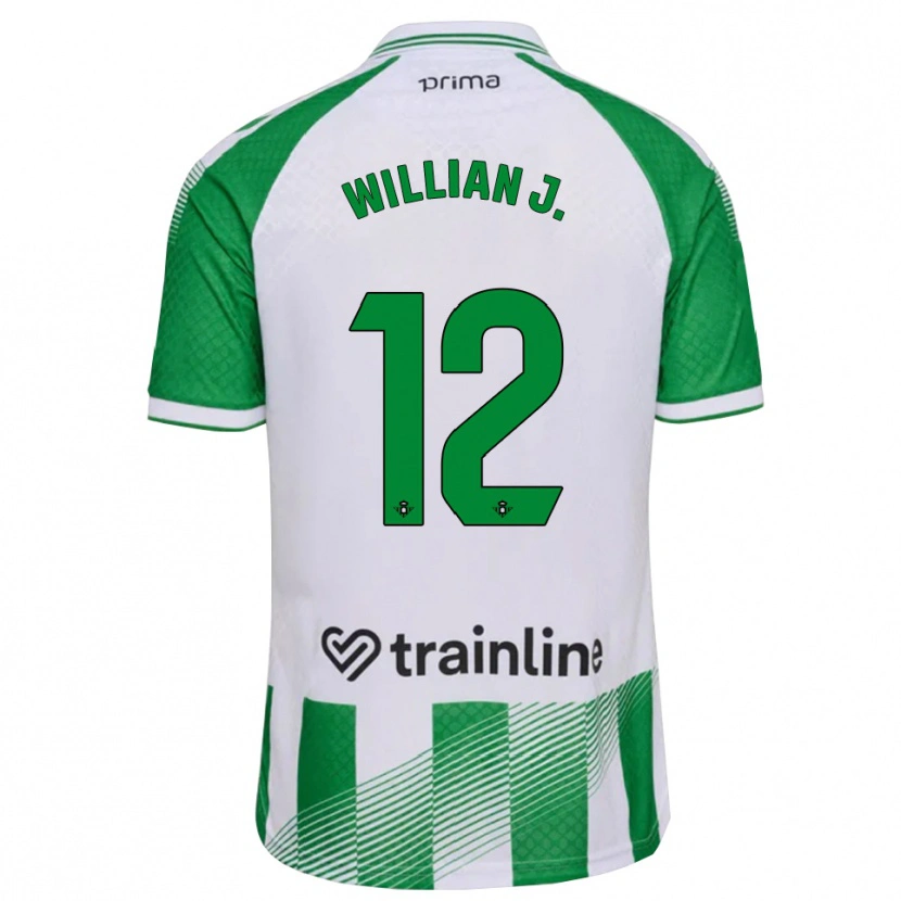 Danxen Kobiety Willian Jose #12 Jasnozielony Czarny Biały Domowa Koszulka 2026/27 Koszulki Klubowe