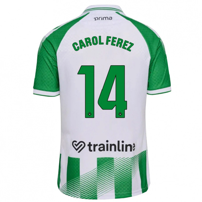 Danxen Kobiety Carolina Férez Méndez #14 Jasnozielony Czarny Biały Domowa Koszulka 2026/27 Koszulki Klubowe