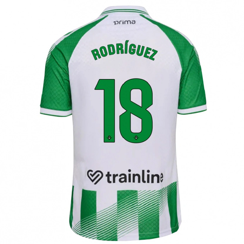 Danxen Kobiety Juan Rodríguez #18 Jasnozielony Czarny Biały Domowa Koszulka 2026/27 Koszulki Klubowe