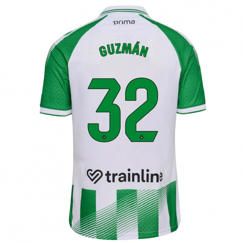 Danxen Kobiety Rafael Guzmán #32 Jasnozielony Czarny Biały Domowa Koszulka 2026/27 Koszulki Klubowe