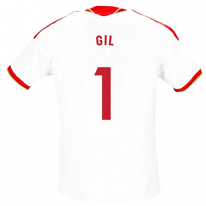 Danxen Kobiety David Gil #1 Biały Czerwony Domowa Koszulka 2026/27 Koszulki Klubowe