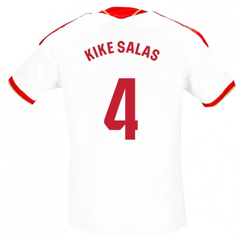 Danxen Kobiety Kike Salas #4 Biały Czerwony Domowa Koszulka 2026/27 Koszulki Klubowe