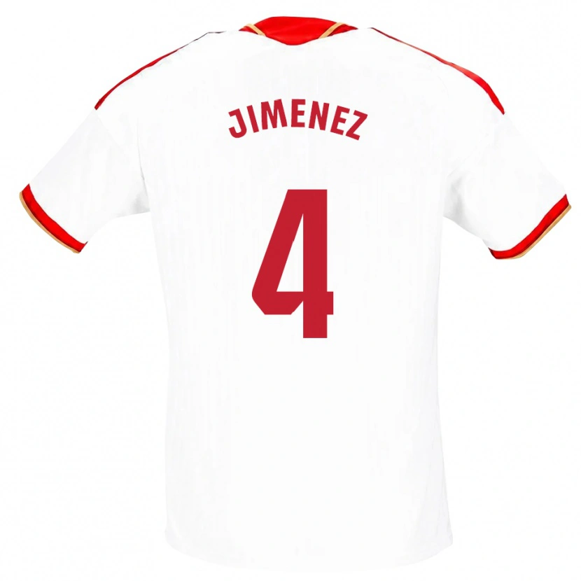 Danxen Kobiety Diego Jiménez #4 Biały Czerwony Domowa Koszulka 2026/27 Koszulki Klubowe