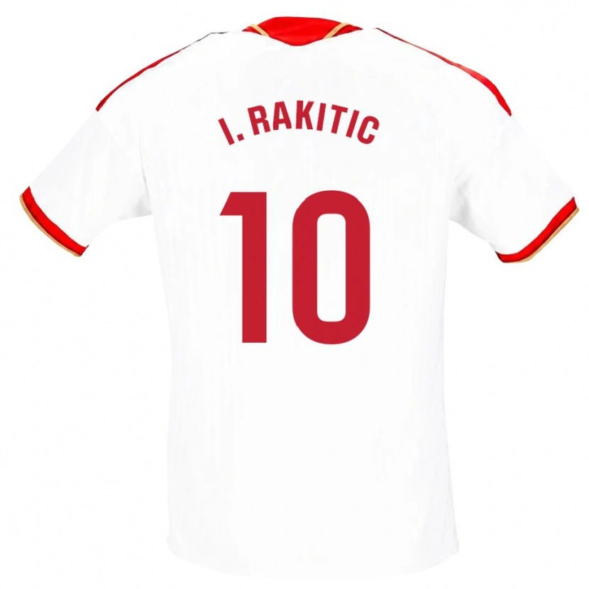 Danxen Kobiety Ivan Rakitic #10 Biały Czerwony Domowa Koszulka 2026/27 Koszulki Klubowe