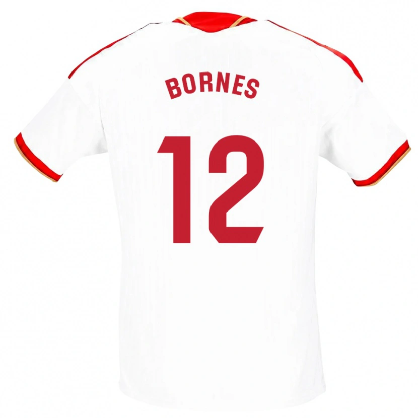 Danxen Kobiety Pedro Bornes #12 Biały Czerwony Domowa Koszulka 2026/27 Koszulki Klubowe