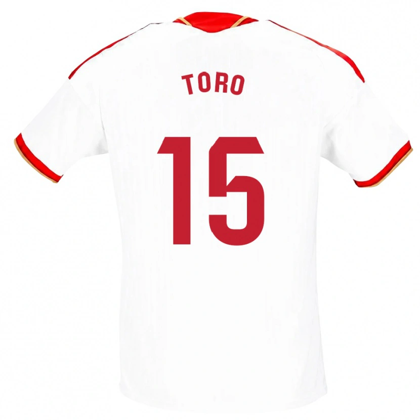 Danxen Kobiety Juanan Toro #15 Biały Czerwony Domowa Koszulka 2026/27 Koszulki Klubowe