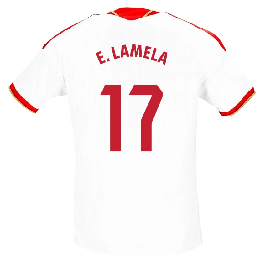 Danxen Kobiety Erik Lamela #17 Biały Czerwony Domowa Koszulka 2026/27 Koszulki Klubowe