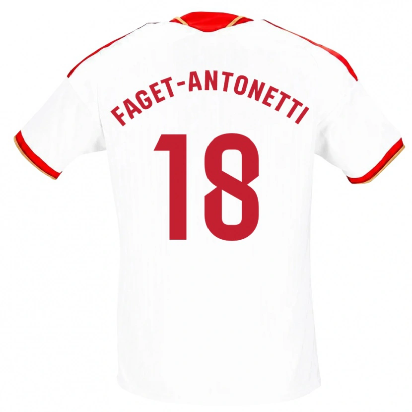 Danxen Kobiety Roméo Faget-Antonetti #18 Biały Czerwony Domowa Koszulka 2026/27 Koszulki Klubowe