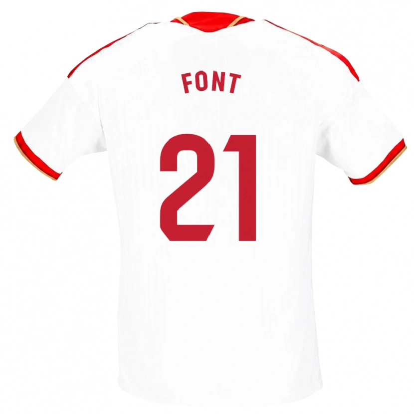 Danxen Kobiety Jan Font #21 Biały Czerwony Domowa Koszulka 2026/27 Koszulki Klubowe