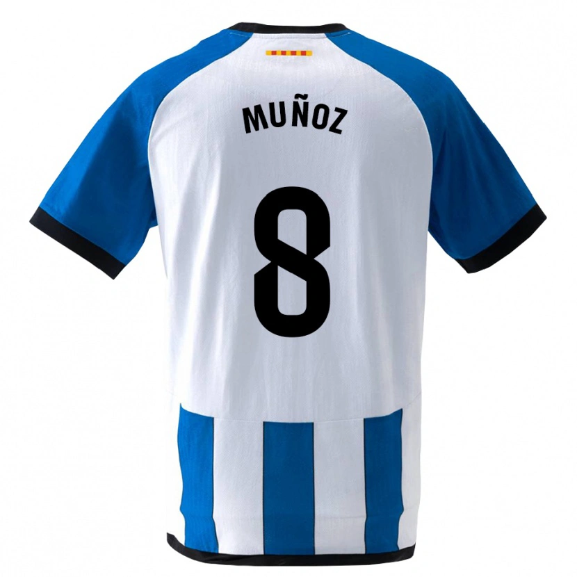 Danxen Kobiety David Muñoz #8 Królewski Niebieski Biały Domowa Koszulka 2026/27 Koszulki Klubowe