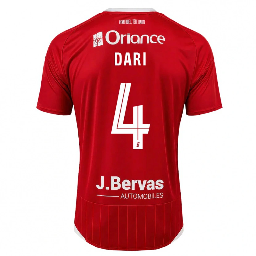 Danxen Kobiety Achraf Dari #4 Biały Czerwony Domowa Koszulka 2026/27 Koszulki Klubowe