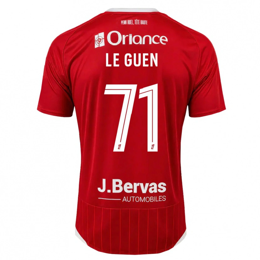 Danxen Kobiety Raphaël Le Guen #71 Biały Czerwony Domowa Koszulka 2026/27 Koszulki Klubowe