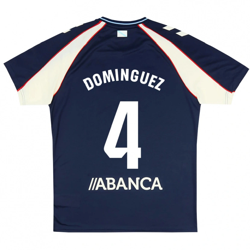 Danxen Kobiety Javi Domínguez #4 Królewski Niebieski Czerwony Biały Wyjazdowa Koszulka 2026/27 Koszulki Klubowe