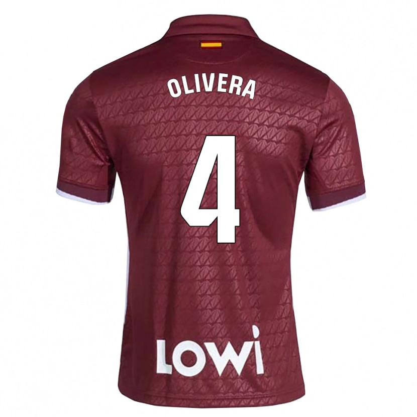 Danxen Kobiety Ian Olivera #4 Ciemnoczerwony Biały Wyjazdowa Koszulka 2026/27 Koszulki Klubowe