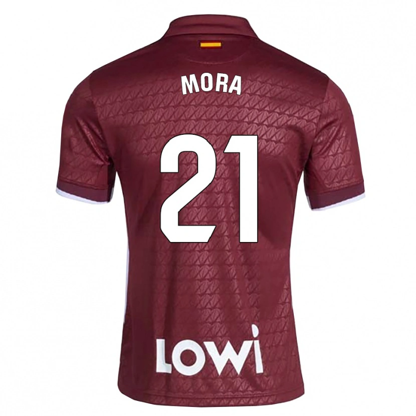 Danxen Kobiety Adrià Mora #21 Ciemnoczerwony Biały Wyjazdowa Koszulka 2026/27 Koszulki Klubowe