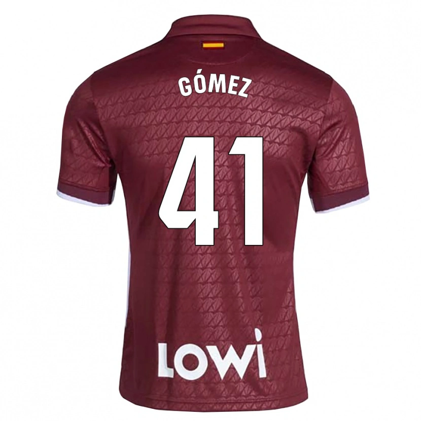 Danxen Kobiety Álvaro Gómez #41 Ciemnoczerwony Biały Wyjazdowa Koszulka 2026/27 Koszulki Klubowe