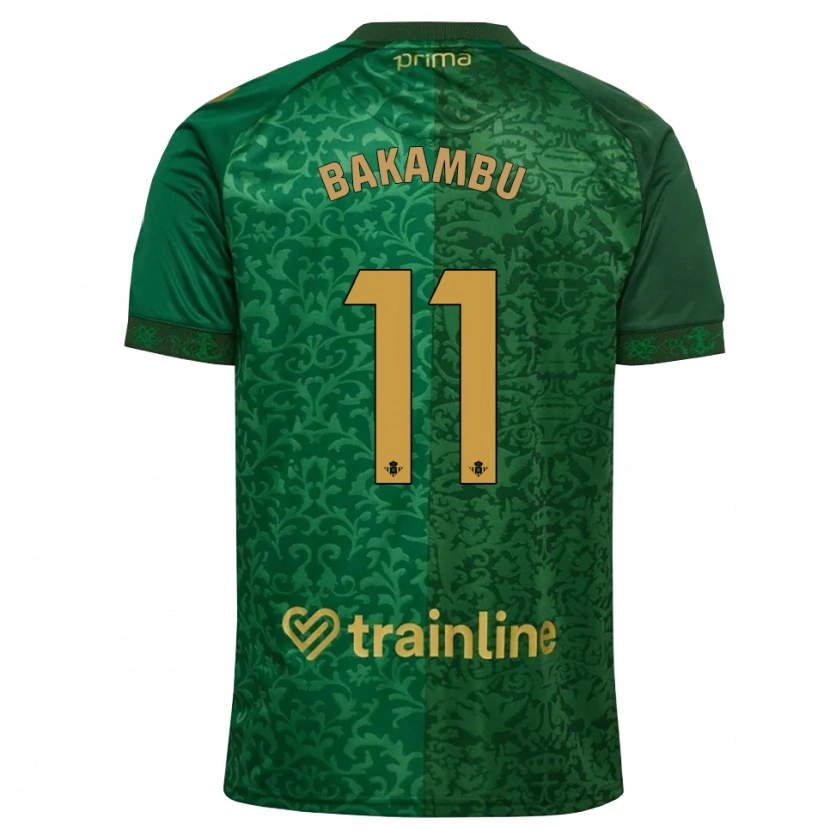 Danxen Kobiety Cedric Bakambu #11 Leśna Zieleń Ciemny Złoty Złoty Wyjazdowa Koszulka 2026/27 Koszulki Klubowe