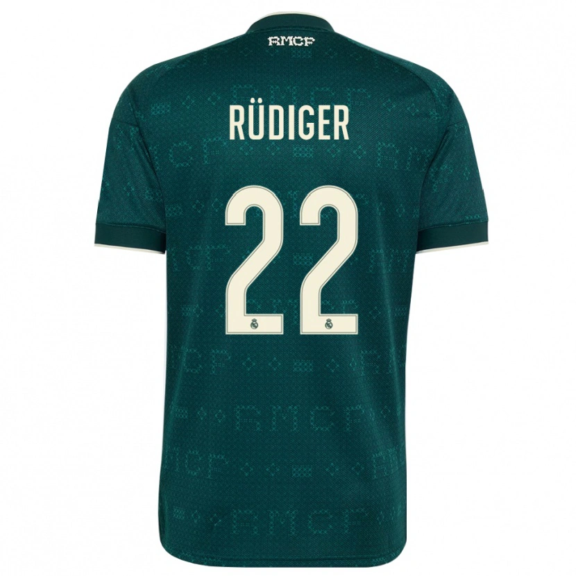 Danxen Kobiety Antonio Rüdiger #22 Ciemnoszary Szary Biały Wyjazdowa Koszulka 2026/27 Koszulki Klubowe