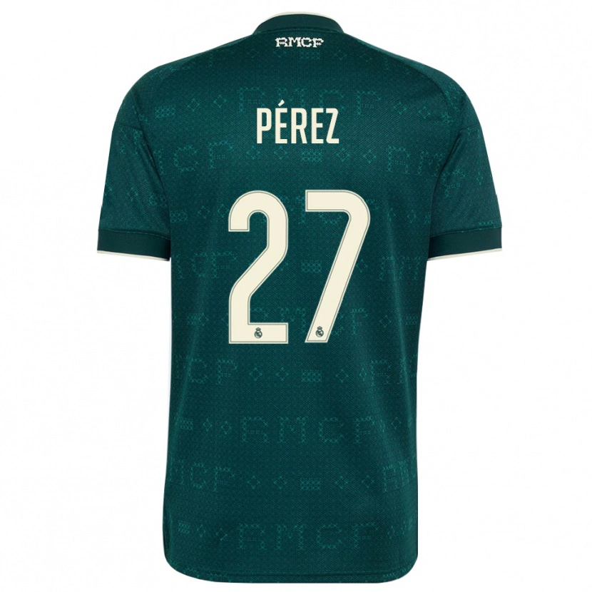 Danxen Kobiety Adrián Pérez #27 Ciemnoszary Szary Biały Wyjazdowa Koszulka 2026/27 Koszulki Klubowe