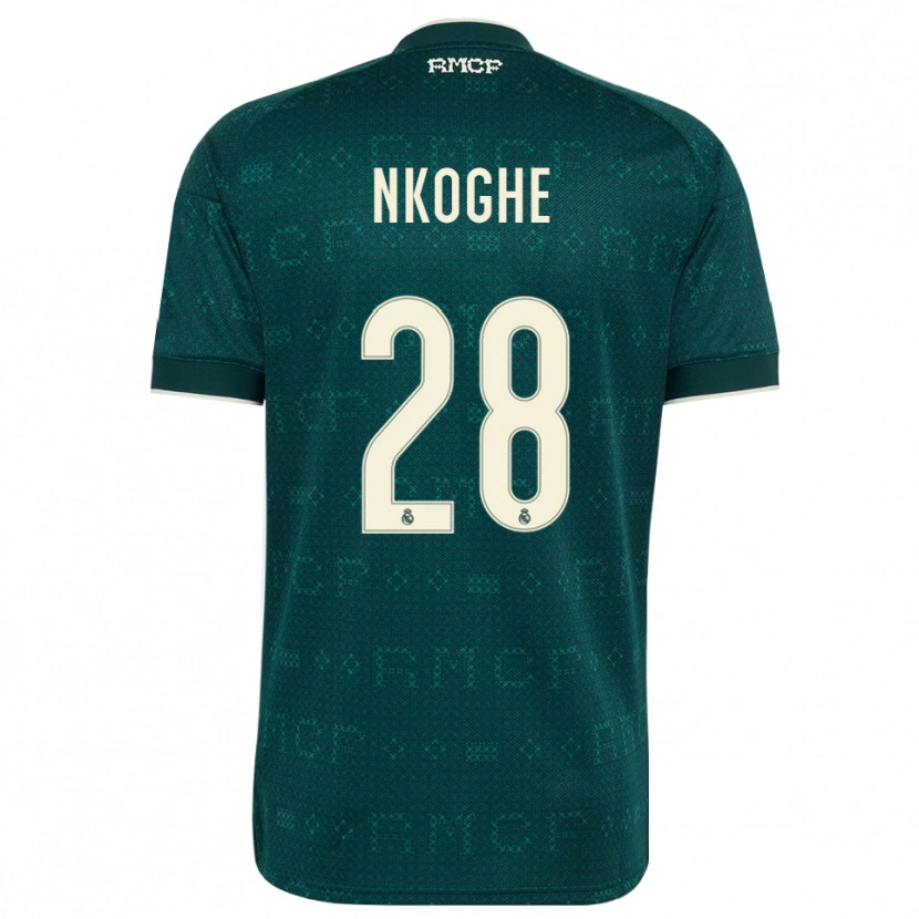 Danxen Kobiety Ariel Nkoghe #28 Ciemnoszary Szary Biały Wyjazdowa Koszulka 2026/27 Koszulki Klubowe