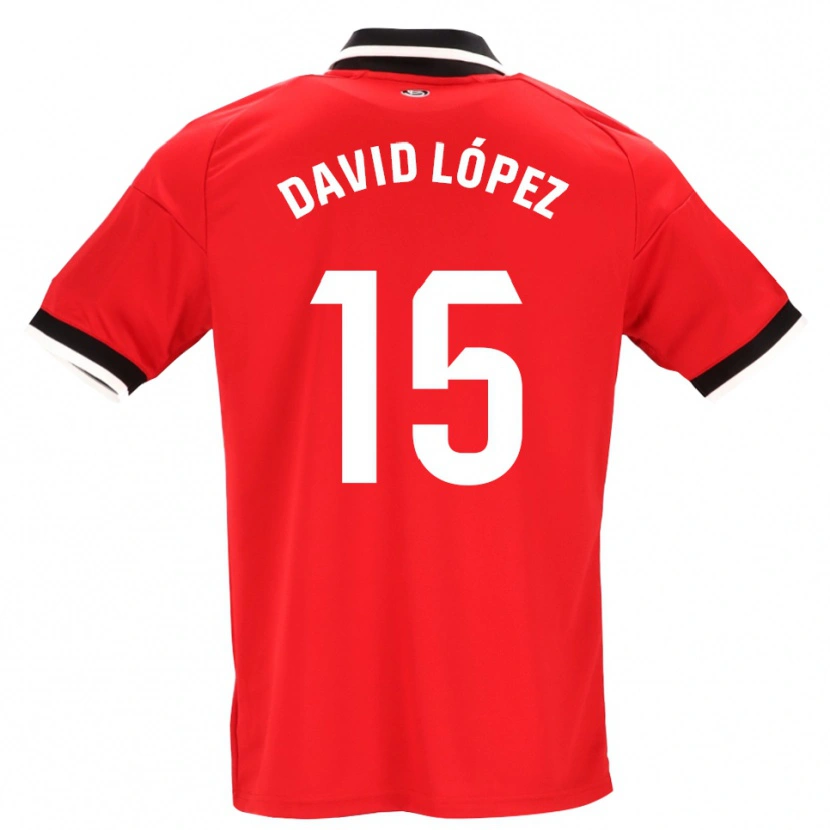 Danxen Kobiety David López #15 Czarny Biały Czerwony Wyjazdowa Koszulka 2026/27 Koszulki Klubowe