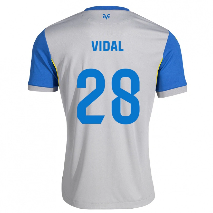 Danxen Kobiety Aran Vidal #28 Niebieski Szary Wyjazdowa Koszulka 2026/27 Koszulki Klubowe
