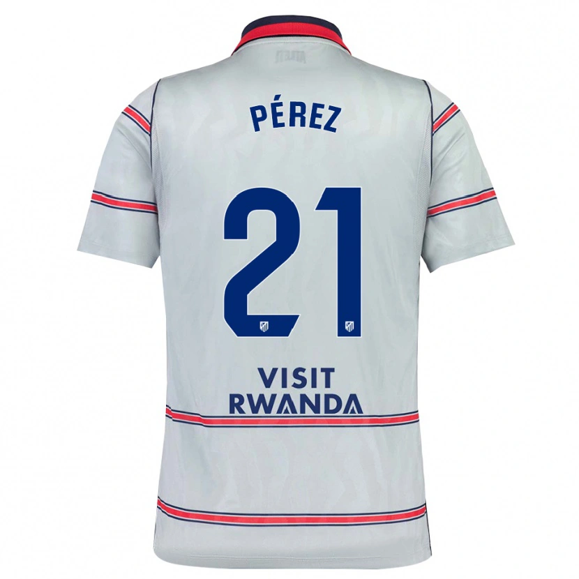 Danxen Kobiety Diego Pérez #21 Szary Czerwony Królewski Niebieski Trzeci Komplet Koszulka 2026/27 Koszulki Klubowe