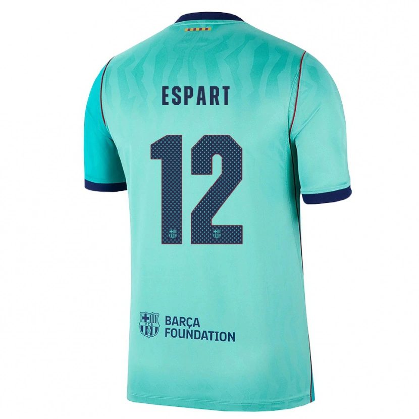 Danxen Kobiety Xavi Espart #12 Aqua Ciemny Turkus Królewski Niebieski Trzeci Komplet Koszulka 2026/27 Koszulki Klubowe