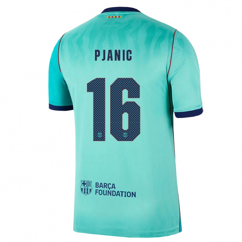 Danxen Kobiety Miralem Pjanic #16 Aqua Ciemny Turkus Królewski Niebieski Trzeci Komplet Koszulka 2026/27 Koszulki Klubowe