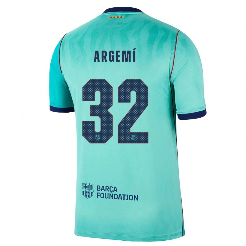 Danxen Kobiety Adam Argemí #32 Aqua Ciemny Turkus Królewski Niebieski Trzeci Komplet Koszulka 2026/27 Koszulki Klubowe