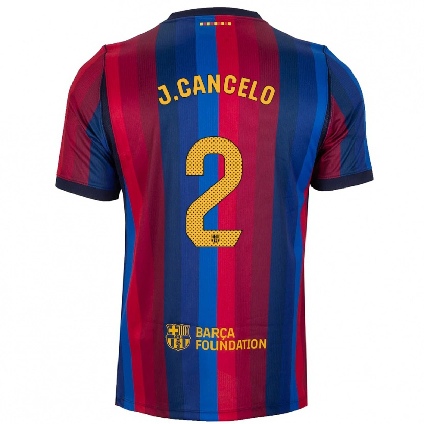 Danxen Kobiety João Cancelo #2 Królewski Niebieski Czerwony Żółty Domowa Koszulka 2026/27 Koszulki Klubowe