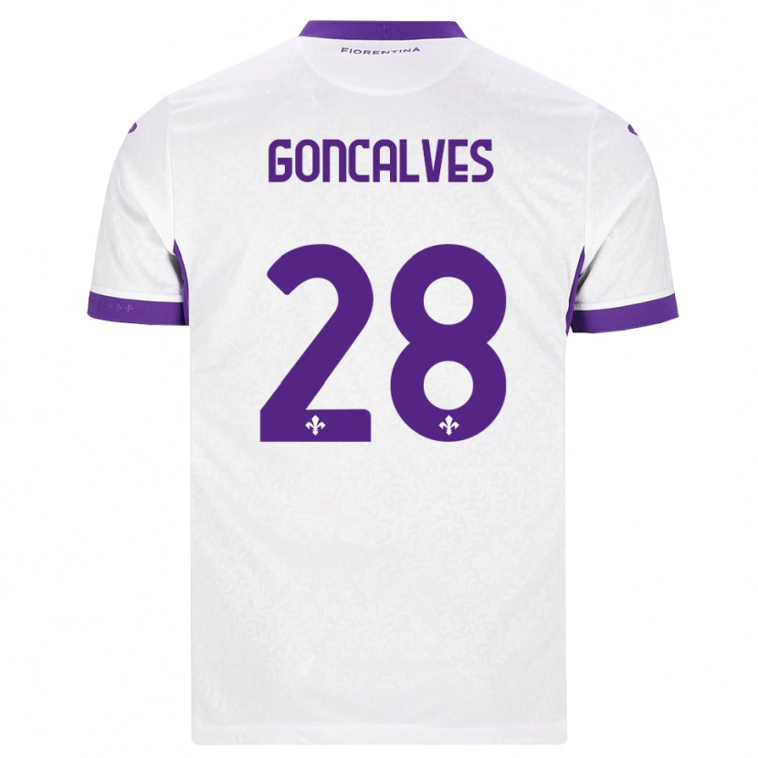Danxen Dzieci Pedro Gonçalves #28 Biały Fioletowy Wyjazdowa Koszulka 2026/27 Koszulki Klubowe
