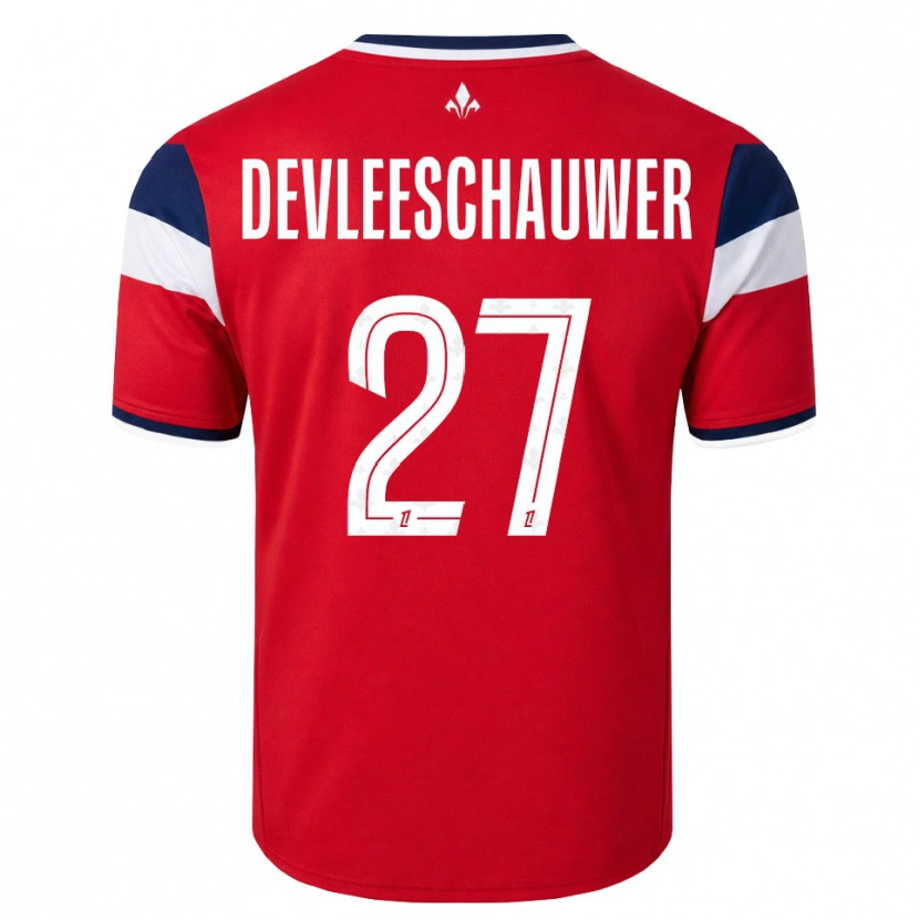 Danxen Dzieci Gwenaëlle Devleeschauwer #27 Czerwony Biały Królewski Niebieski Domowa Koszulka 2026/27 Koszulki Klubowe
