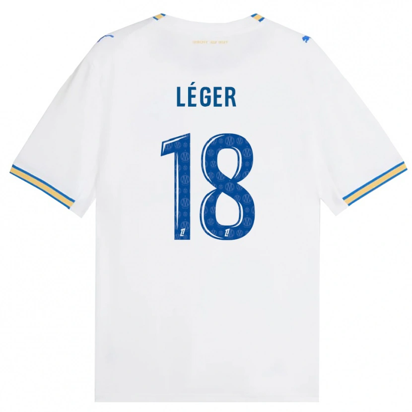 Danxen Dzieci Marie-Charlotte Léger #18 Niebieski Biały Domowa Koszulka 2026/27 Koszulki Klubowe