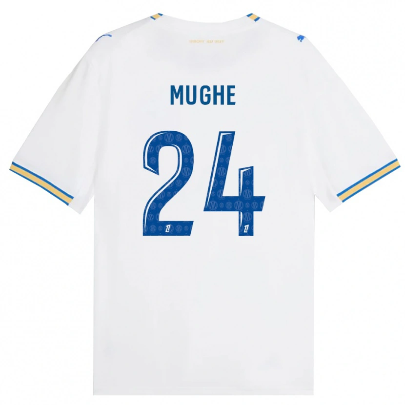 Danxen Dzieci François Mughe #24 Niebieski Biały Domowa Koszulka 2026/27 Koszulki Klubowe
