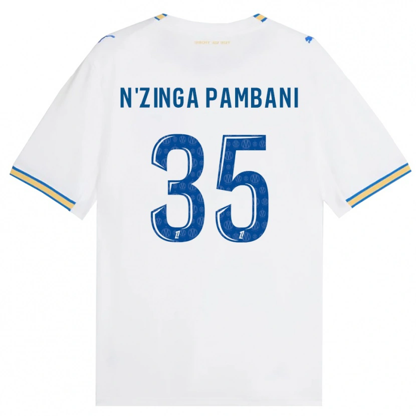 Danxen Dzieci Pladi N'zinga Pambani #35 Niebieski Biały Domowa Koszulka 2026/27 Koszulki Klubowe