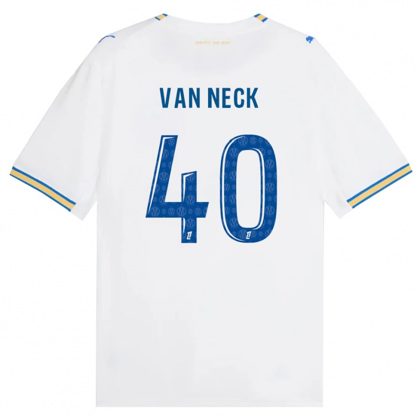 Danxen Dzieci Jelle Van Neck #40 Niebieski Biały Domowa Koszulka 2026/27 Koszulki Klubowe