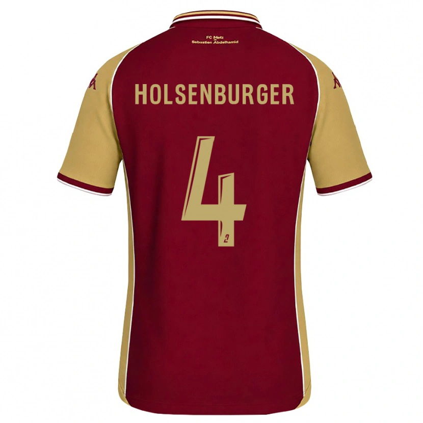 Danxen Dzieci Ruben Holsenburger #4 Złoty Ciemnoczerwony Domowa Koszulka 2026/27 Koszulki Klubowe