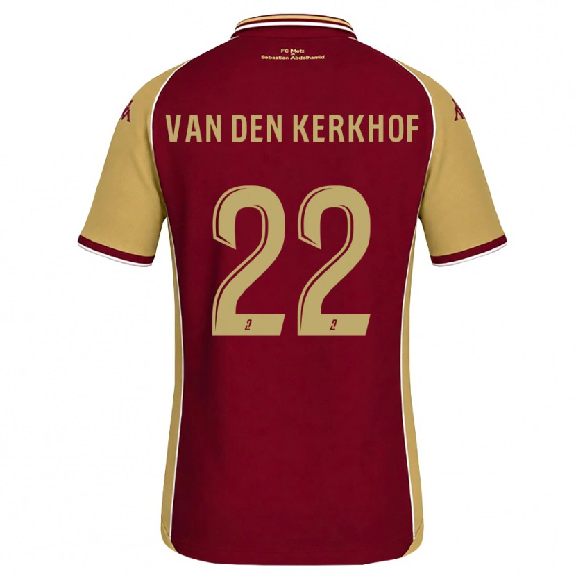 Danxen Dzieci Kevin Van Den Kerkhof #22 Złoty Ciemnoczerwony Domowa Koszulka 2026/27 Koszulki Klubowe