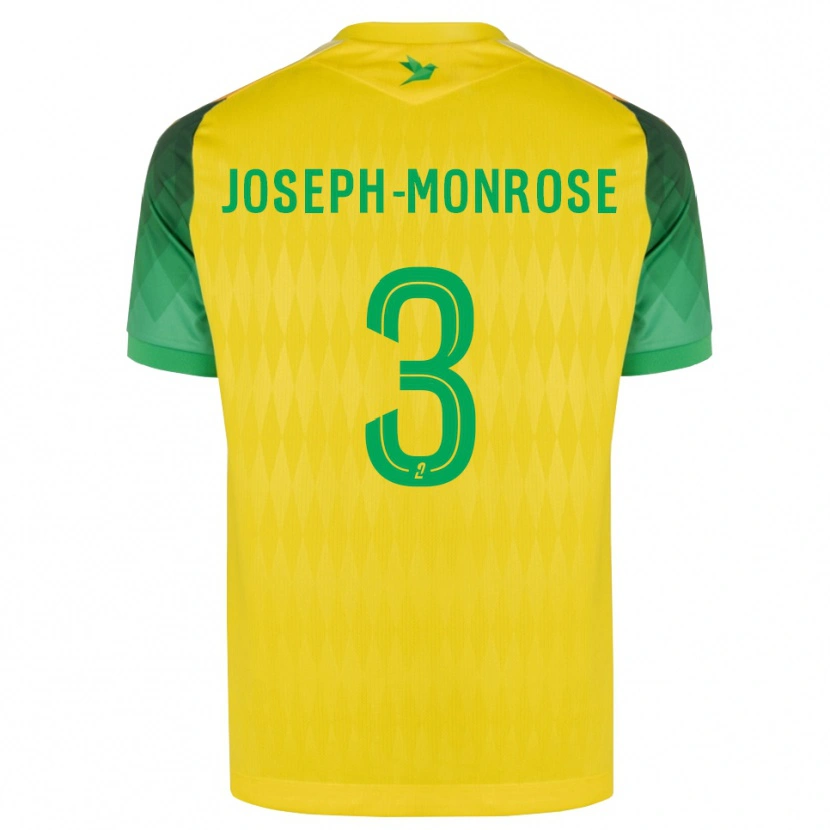 Danxen Dzieci Florian Joseph-Monrose #3 Żółty Zielony Czerwony Domowa Koszulka 2026/27 Koszulki Klubowe