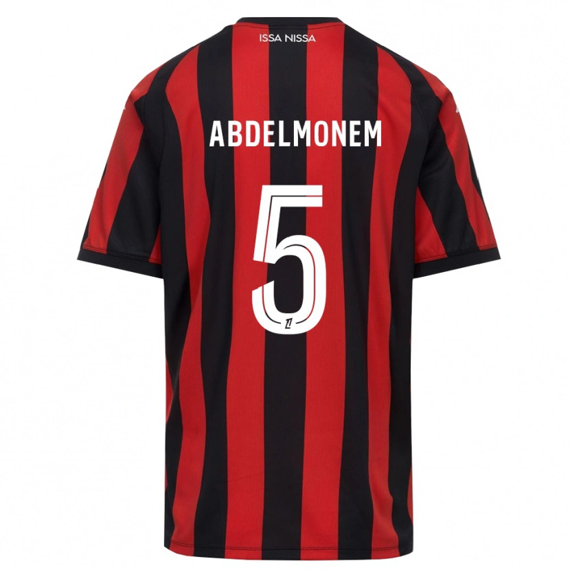 Danxen Dzieci Mohamed Abdelmonem #5 Czerwony Czarny Biały Domowa Koszulka 2026/27 Koszulki Klubowe