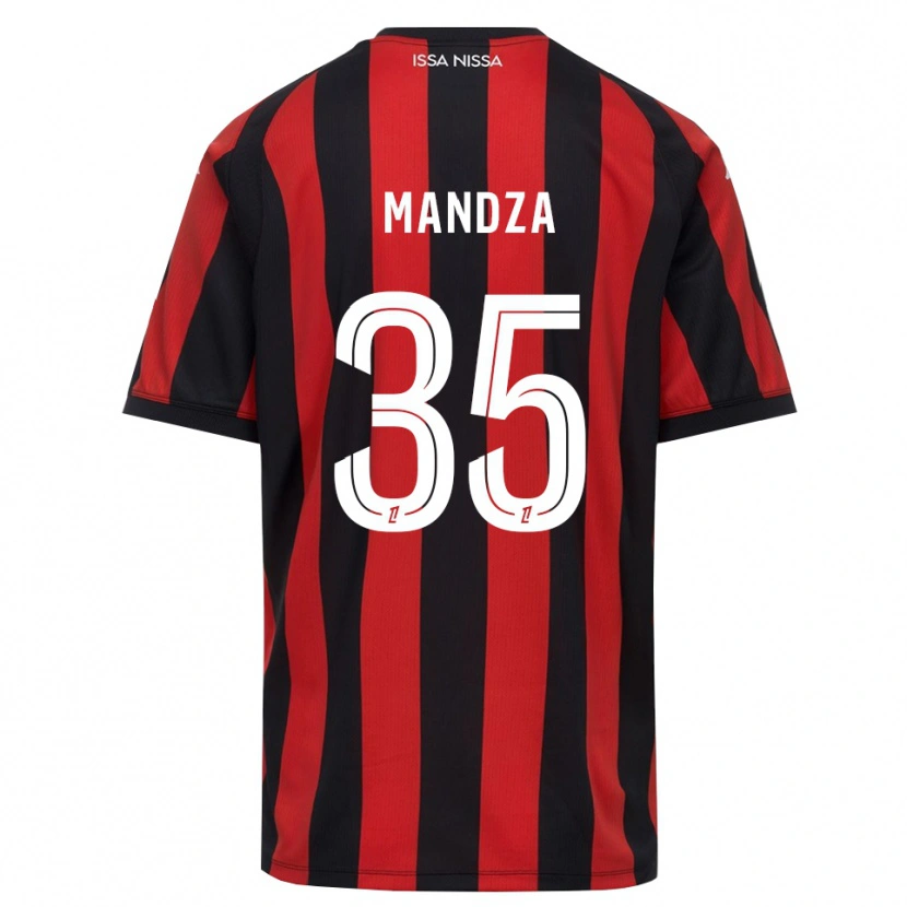 Danxen Dzieci Xavier Mandza #35 Czerwony Czarny Biały Domowa Koszulka 2026/27 Koszulki Klubowe