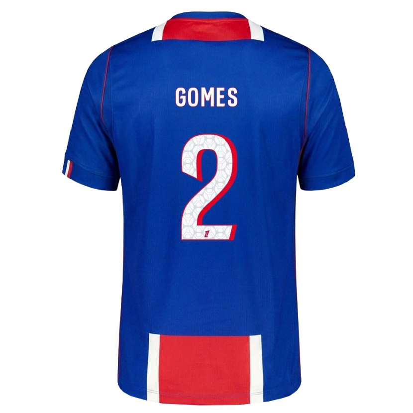 Danxen Dzieci Nicolas Gomes #2 Czerwony Biały Niebieski Domowa Koszulka 2026/27 Koszulki Klubowe