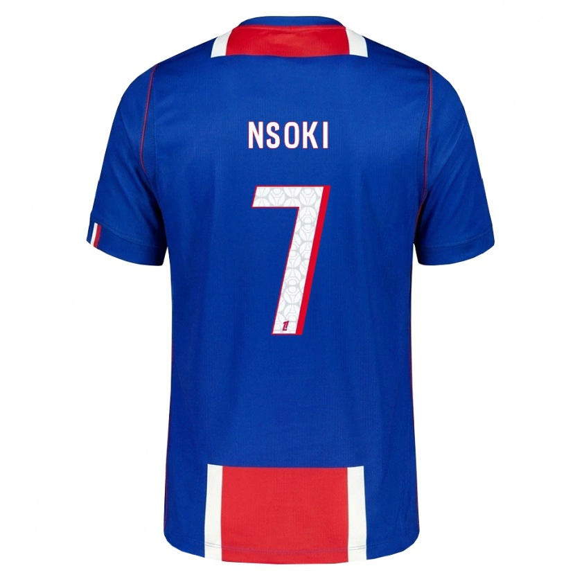 Danxen Dzieci Noah Nsoki #7 Czerwony Biały Niebieski Domowa Koszulka 2026/27 Koszulki Klubowe