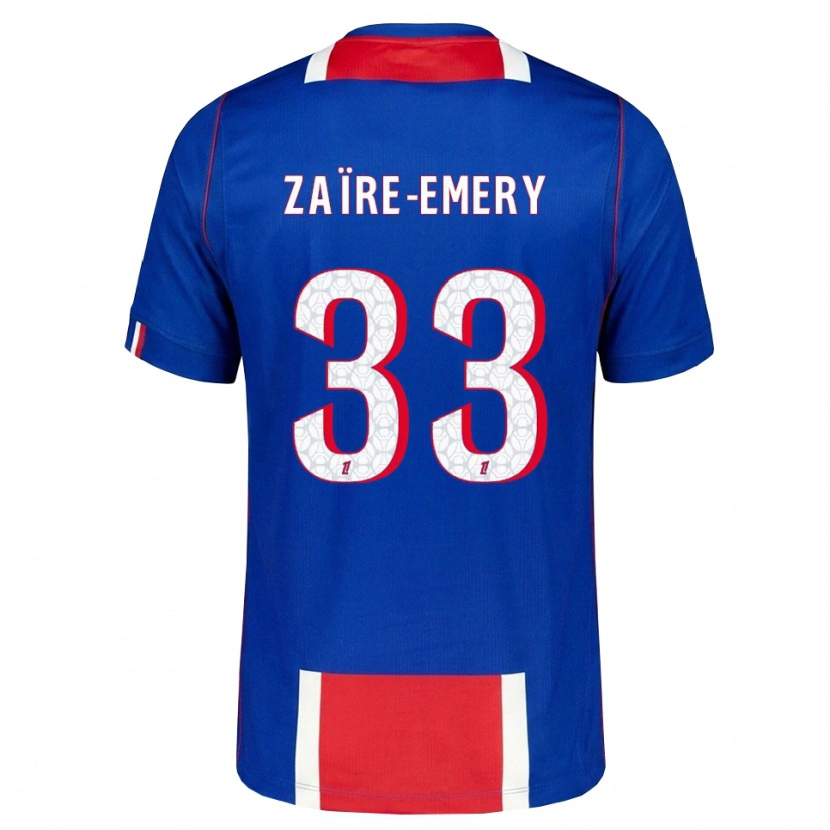 Danxen Dzieci Warren Zaïre-Emery #33 Czerwony Biały Niebieski Domowa Koszulka 2026/27 Koszulki Klubowe