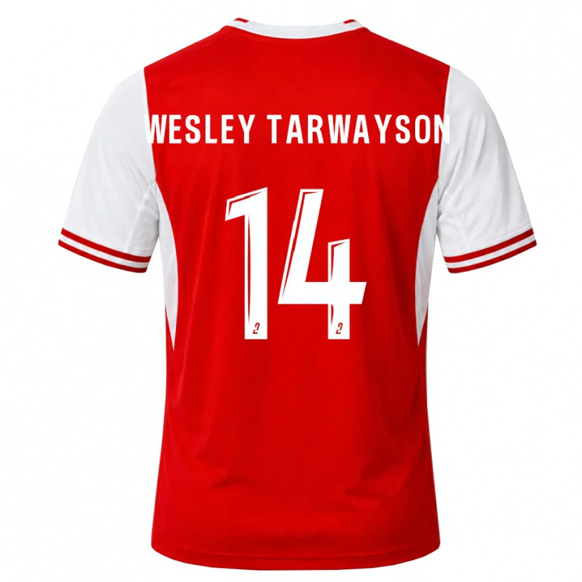 Danxen Dzieci James Wesley Tarwayson #14 Czerwony Biały Domowa Koszulka 2026/27 Koszulki Klubowe