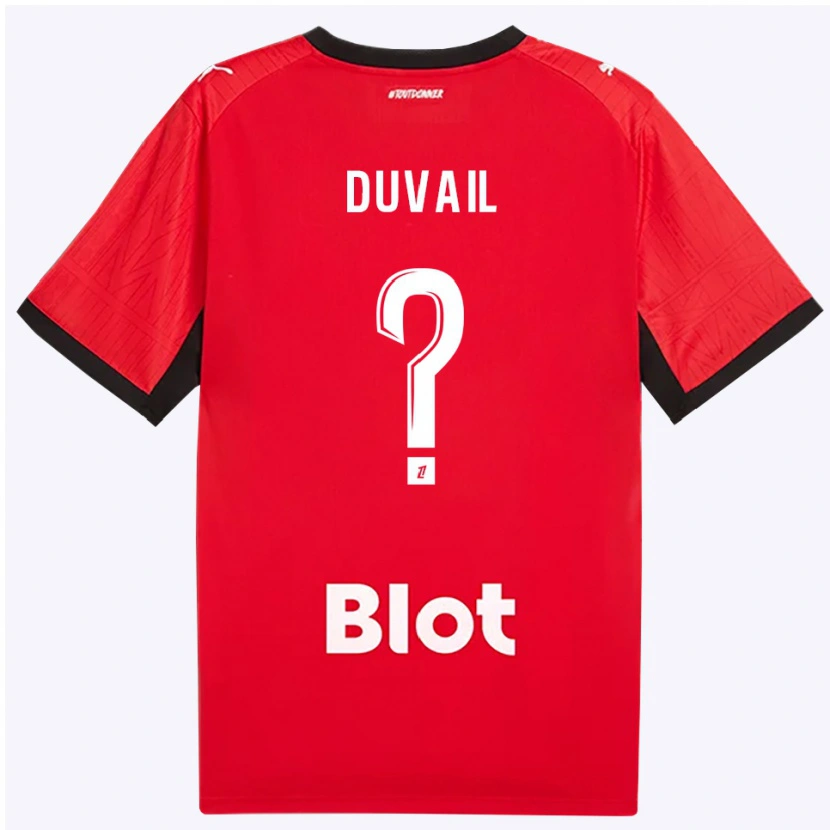 Danxen Dzieci Jules Duvail #0 Czerwony Czarny Biały Domowa Koszulka 2026/27 Koszulki Klubowe