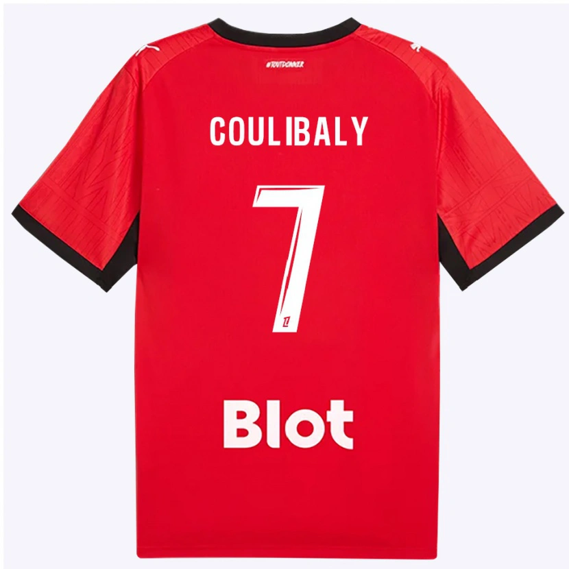 Danxen Dzieci Boukary Coulibaly #7 Czerwony Czarny Biały Domowa Koszulka 2026/27 Koszulki Klubowe